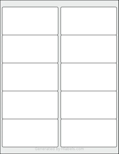 Kkbestpack® 10UP template with 10 rectangular 4 x 2 inch labels per sheet, on Letter-size adhesive blank label sheets.