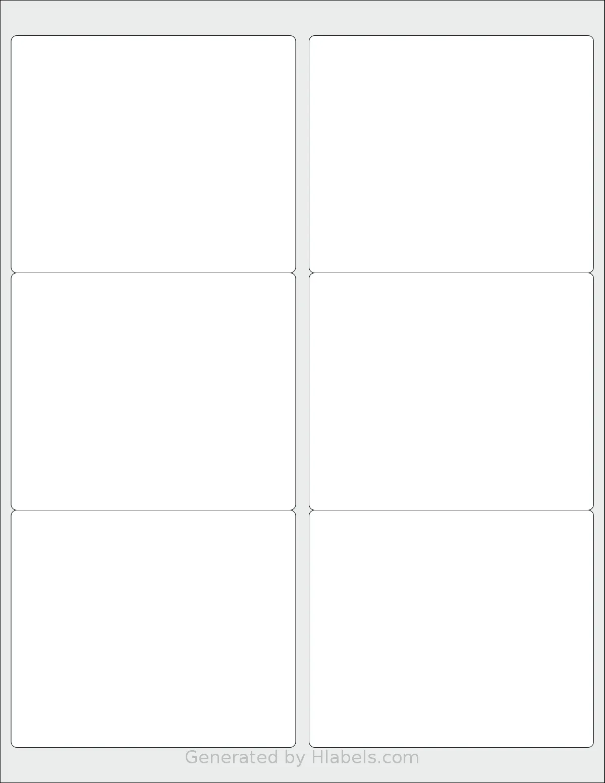 Kkbestpack® 6UP-FBA template with 6 rectangular 4 x 3.3333 inch labels per sheet, on Letter-size adhesive blank label sheets.