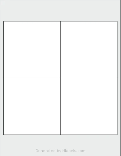 Kleertech® 4-UP Template Kleertech® 4-UP template with 4 square 4 x 4 inch labels per sheet, on Letter-size adhesive blank label sheets.