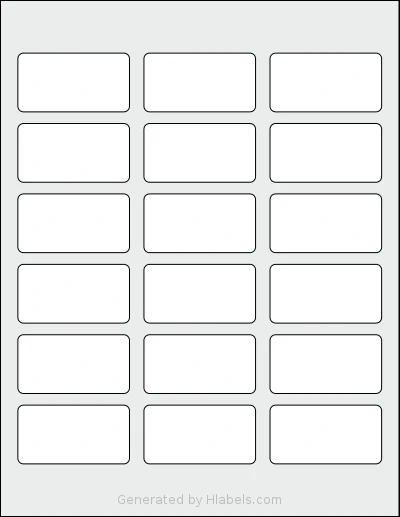 LabelOutfitters® 238125-20 template with 18 rectangular 2.375 x 1.25 inch labels per sheet, on Letter-size adhesive blank label sheets.