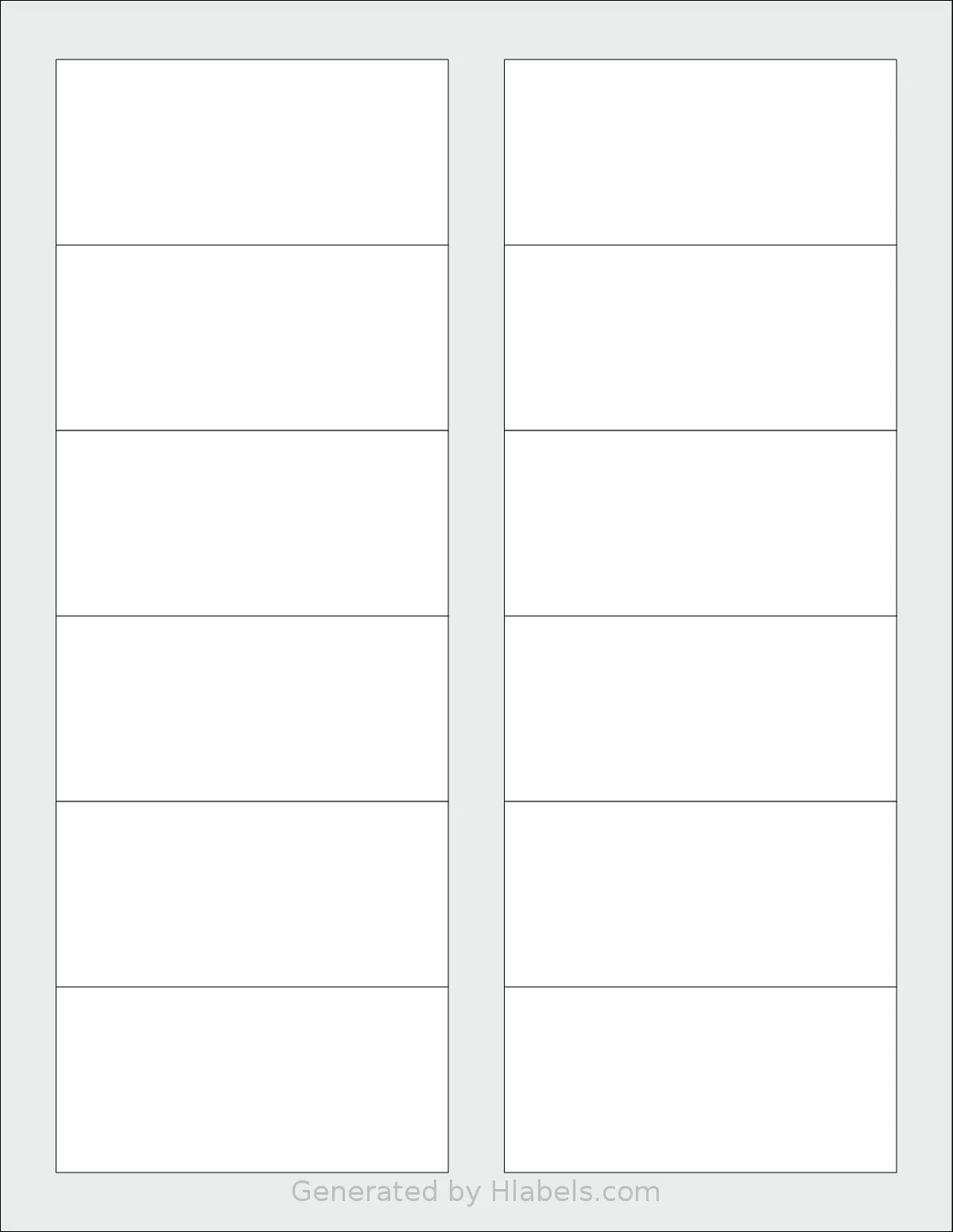 LabelOutfitters® 311905-20 template with 12 rectangular 3.5 x 1.6562 inch labels per sheet, on Letter-size adhesive blank label sheets.