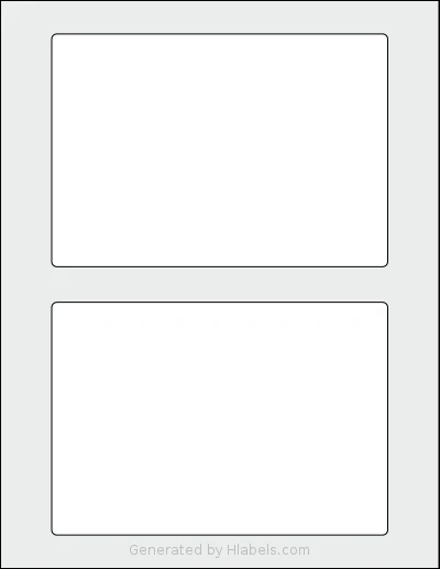 Labelsbythesheet® 0021 template with 2 rectangular 6.5 x 4.5 inch labels per sheet, on Letter-size adhesive blank label sheets.
