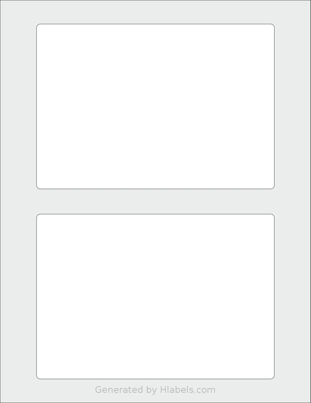 Labelsbythesheet® 0021 template with 2 rectangular 6.5 x 4.5 inch labels per sheet, on Letter-size adhesive blank label sheets.