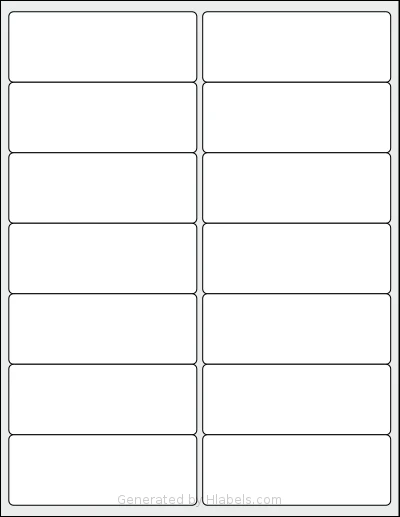 Labelsbythesheet® 0023 Template Labelsbythesheet® 0023 template with 14 rectangular 4 x 1.5 inch labels per sheet, on Letter-size adhesive blank label sheets.