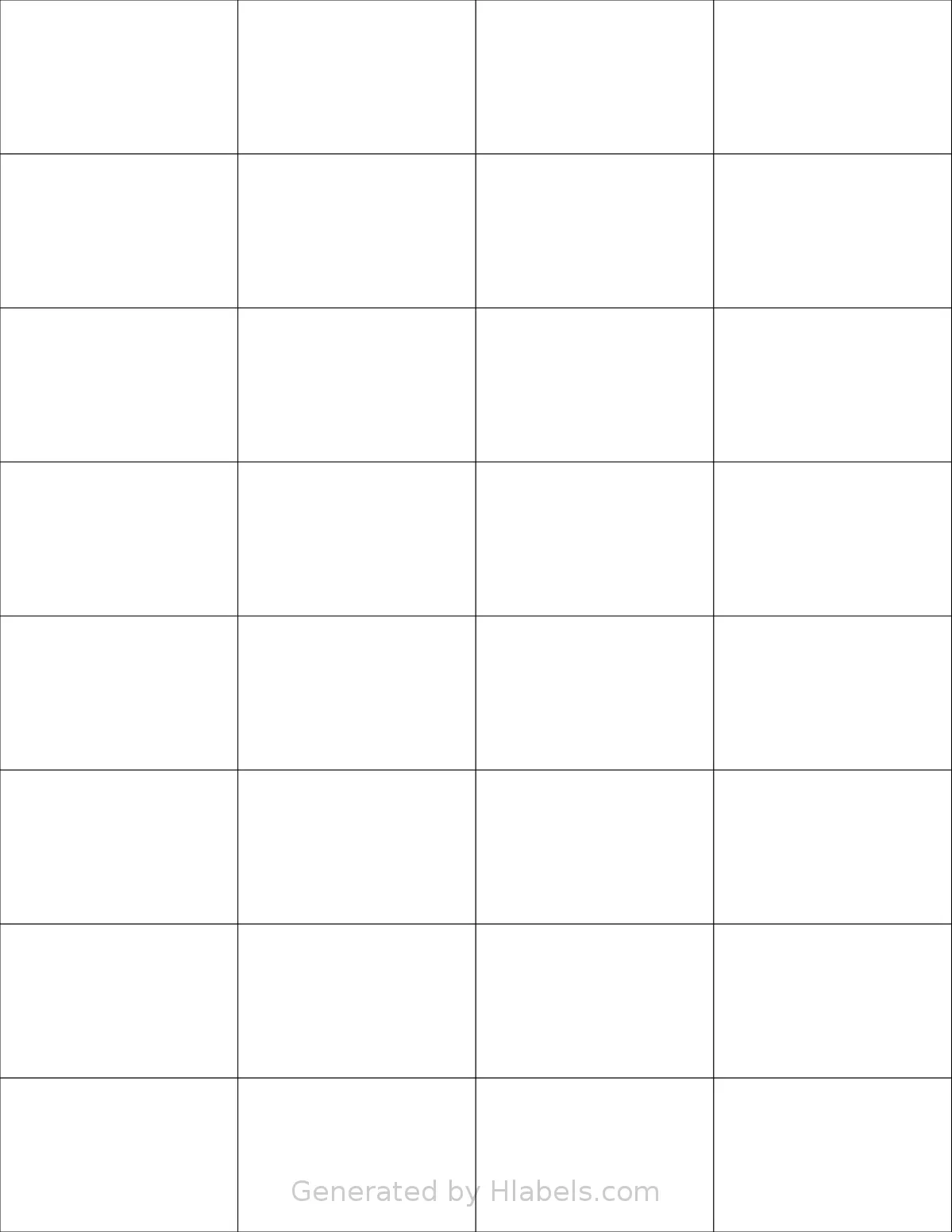 Labelsbythesheet® 0073 template with 32 rectangular 2.125 x 1.375 inch labels per sheet, on Letter-size adhesive blank label sheets.