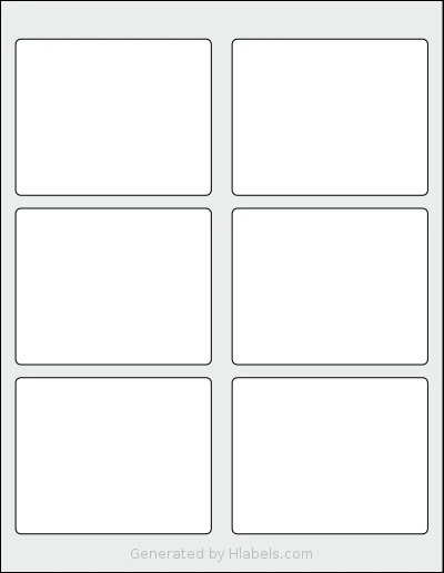Labelsbythesheet® 0081 template with 6 rectangular 3.75 x 3 inch labels per sheet, on Letter-size adhesive blank label sheets.