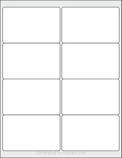 Labelsbythesheet® 0091 Template Labelsbythesheet® 0091 template with 8 rectangular 4 x 2.5 inch labels per sheet, on Letter-size adhesive blank label sheets.