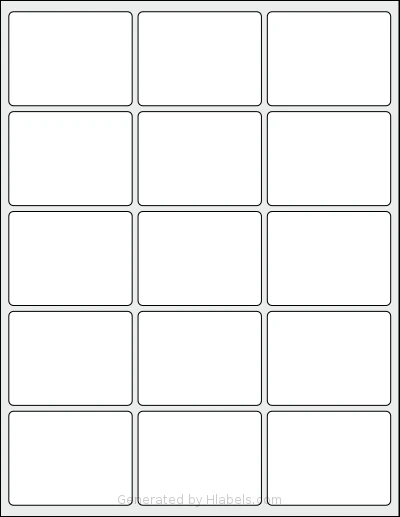 Labelsbythesheet® 0233 template with 15 rectangular 2.625 x 2 inch labels per sheet, on Letter-size adhesive blank label sheets.