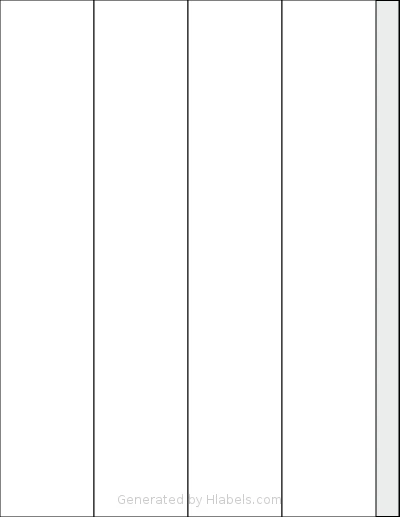 Labelsbythesheet® 0251 template with 4 rectangular 2 x 11 inch labels per sheet, on Letter-size adhesive blank label sheets.