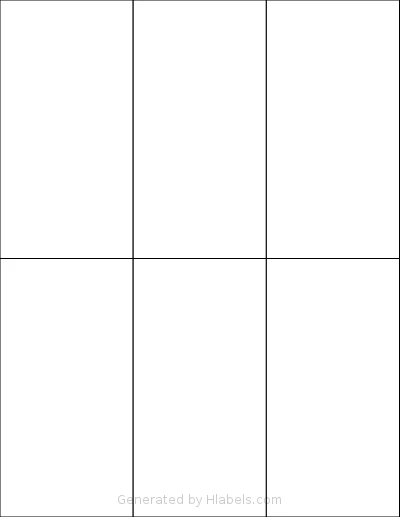 Labelsbythesheet® 0281 template with 6 rectangular 2.833 x 5.5 inch labels per sheet, on Letter-size adhesive blank label sheets.