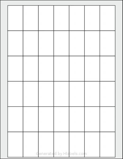 Labelsbythesheet® 0283 template with 42 rectangular 1.0625 x 1.75 inch labels per sheet, on Letter-size adhesive blank label sheets.