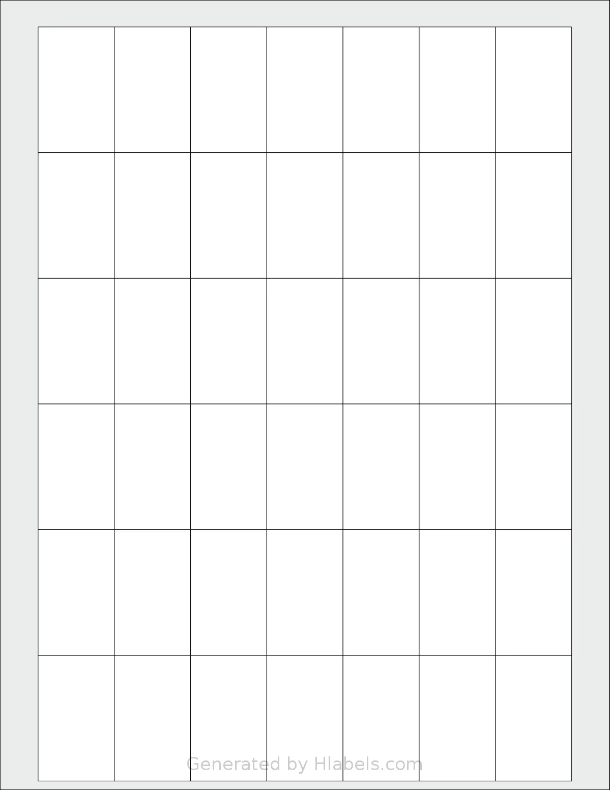 Labelsbythesheet® 0283 template with 42 rectangular 1.0625 x 1.75 inch labels per sheet, on Letter-size adhesive blank label sheets.