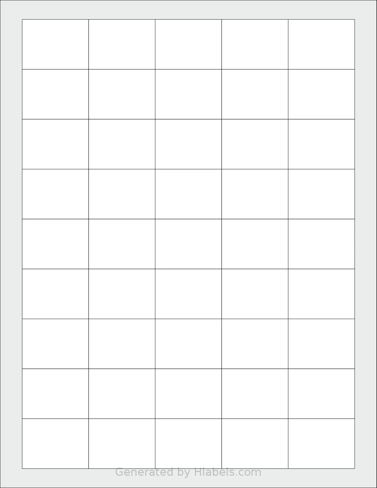 Labelsbythesheet® 0383 template with 45 rectangular 1.5 x 1.125 inch labels per sheet, on Letter-size adhesive blank label sheets.