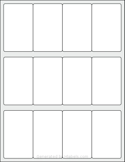 Labelsbythesheet® 0403 template with 12 rectangular 2 x 3.25 inch labels per sheet, on Letter-size adhesive blank label sheets.