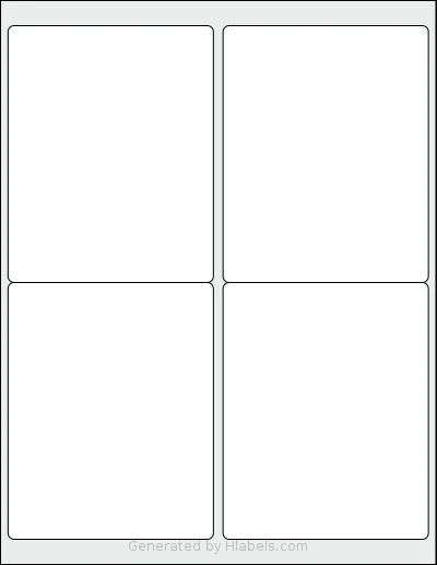 Labelsbythesheet® 0441 Template Labelsbythesheet® 0441 template with 4 rectangular 4 x 5 inch labels per sheet, on Letter-size adhesive blank label sheets.