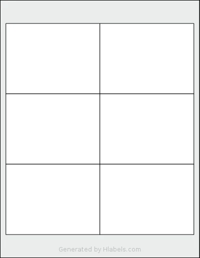 Labelsbythesheet® 0461 Template Labelsbythesheet® 0461 template with 6 rectangular 4 x 3 inch labels per sheet, on Letter-size adhesive blank label sheets.