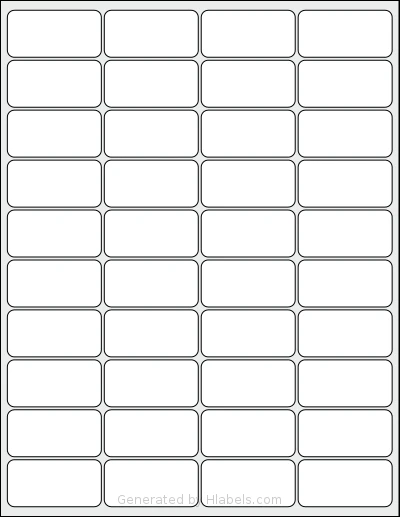Labelsbythesheet® 0473 template with 40 rectangular 2 x 1 inch labels per sheet, on Letter-size adhesive blank label sheets.
