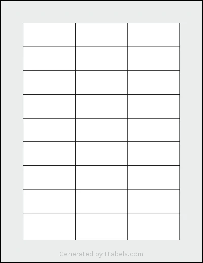 Labelsbythesheet® 0653 template with 27 rectangular 2.1875 x 1.125 inch labels per sheet, on Letter-size adhesive blank label sheets.