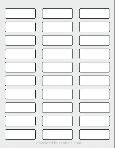 Labelsbythesheet® 0663 template with 30 rectangular 2.25 x 0.75 inch labels per sheet, on Letter-size adhesive blank label sheets.