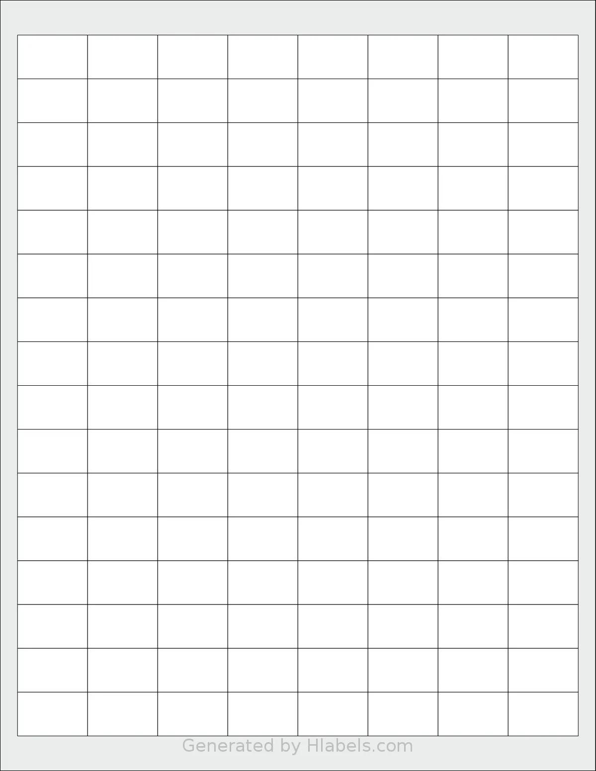 Labelsbythesheet® 0693 template with 128 rectangular 1 x 0.625 inch labels per sheet, on Letter-size adhesive blank label sheets.