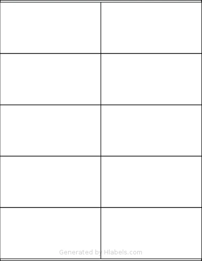 Labelsbythesheet® 0802 template with 10 rectangular 4.25 x 2.1563 inch labels per sheet, on Letter-size adhesive blank label sheets.