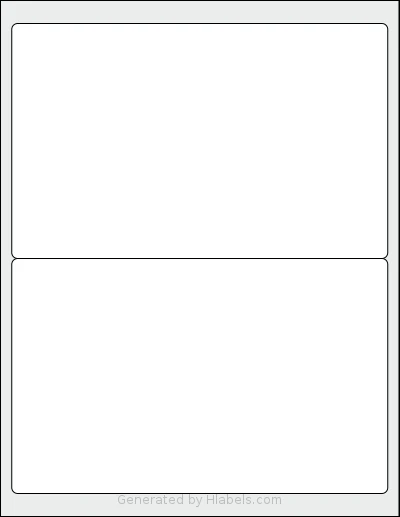 Labelsbythesheet® 0811 Template Labelsbythesheet® 0811 template with 2 rectangular 8 x 5 inch labels per sheet, on Letter-size adhesive blank label sheets.