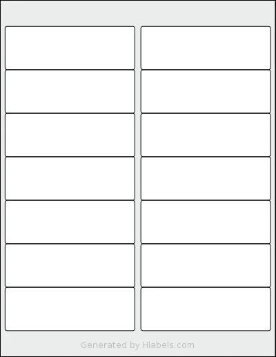 Labelsbythesheet® 0813 Template Labelsbythesheet® 0813 template with 14 rectangular 4 x 1.33 inch labels per sheet, on Letter-size adhesive blank label sheets.