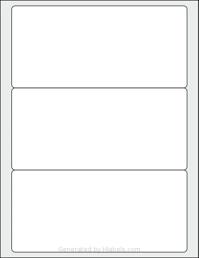 Labelsbythesheet® 0821 template with 3 rectangular 7.5 x 3.5 inch labels per sheet, on Letter-size adhesive blank label sheets.