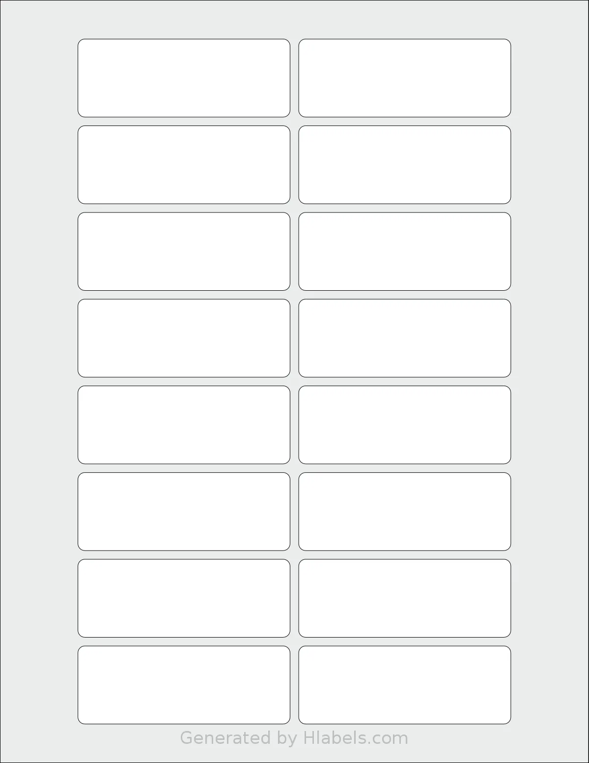 Labelsbythesheet® 0833 template with 16 rectangular 3.0625 x 1.125 inch labels per sheet, on Letter-size adhesive blank label sheets.