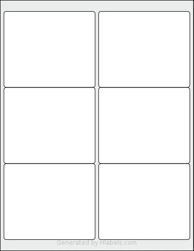 Labelsbythesheet® 0861 Template Labelsbythesheet® 0861 template with 6 rectangular 4 x 3.33 inch labels per sheet, on Letter-size adhesive blank label sheets.