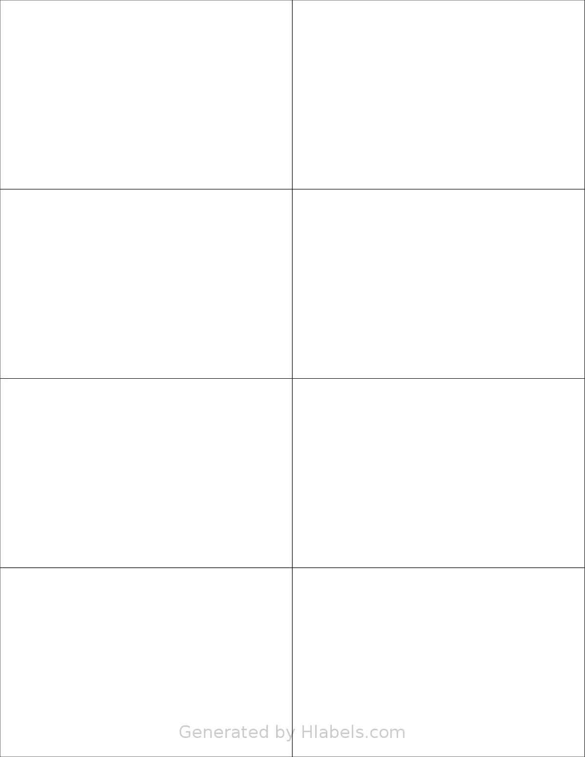 Labelsbythesheet® 0881 template with 8 rectangular 4.25 x 2.75 inch labels per sheet, on Letter-size adhesive blank label sheets.