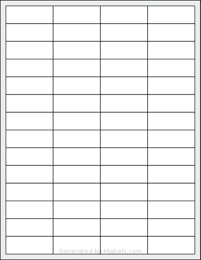 Labelsbythesheet® 0883 template with 56 rectangular 2 x 0.75 inch labels per sheet, on Letter-size adhesive blank label sheets.