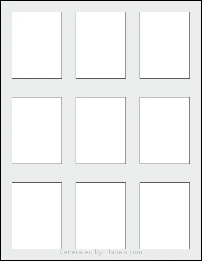 Labelsbythesheet® 0891 template with 9 rectangular 2.1 x 2.8 inch labels per sheet, on Letter-size adhesive blank label sheets.