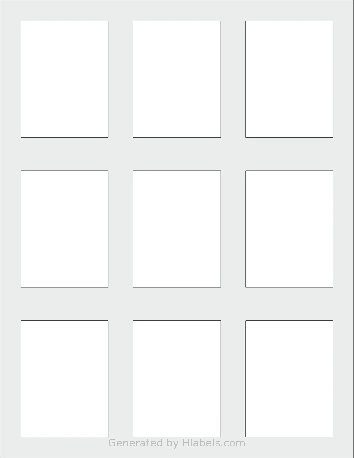 Labelsbythesheet® 0891 template with 9 rectangular 2.1 x 2.8 inch labels per sheet, on Letter-size adhesive blank label sheets.