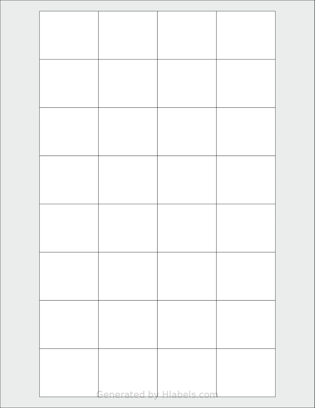 Labelsbythesheet® 1073 template with 32 rectangular 1.592 x 1.3 inch labels per sheet, on Letter-size adhesive blank label sheets.