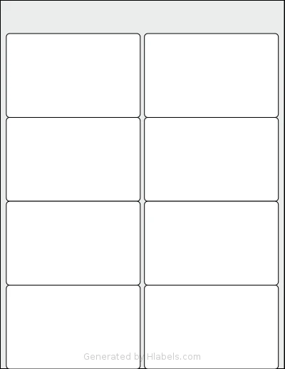 Labelsbythesheet® 1091 template with 8 rectangular 4 x 2.5 inch labels per sheet, on Letter-size adhesive blank label sheets.
