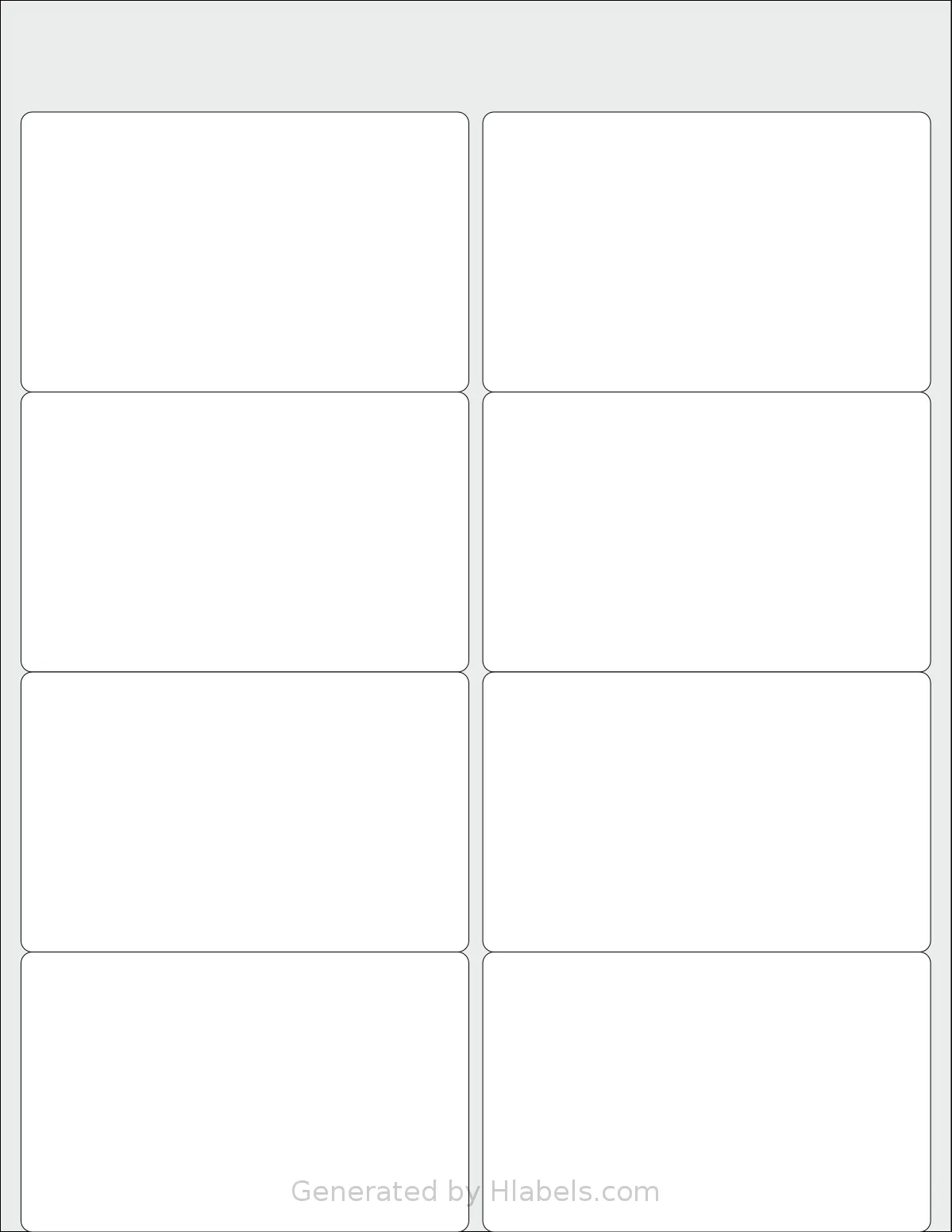 Labelsbythesheet® 1091 template with 8 rectangular 4 x 2.5 inch labels per sheet, on Letter-size adhesive blank label sheets.