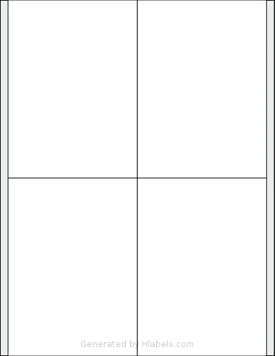 Labelsbythesheet® 1241 template with 4 rectangular 4 x 5.5 inch labels per sheet, on Letter-size adhesive blank label sheets.