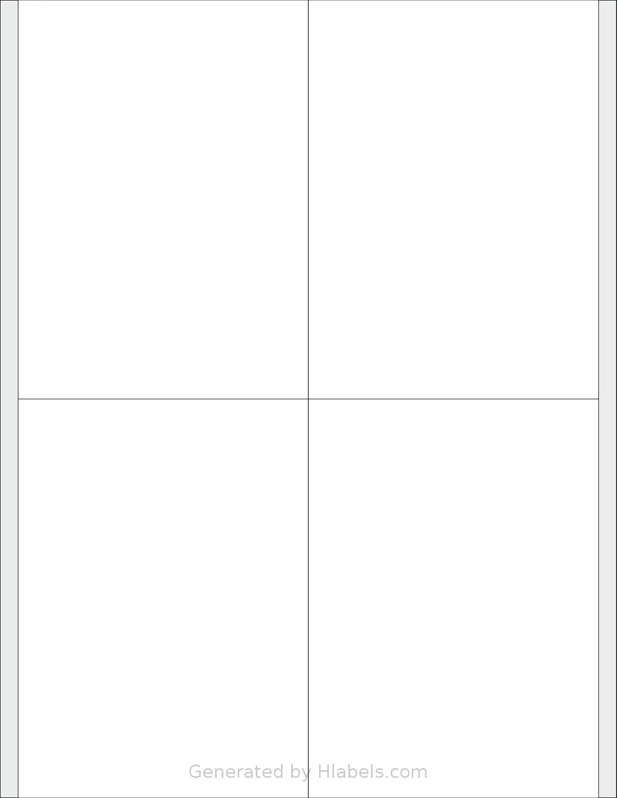 Labelsbythesheet® 1241 template with 4 rectangular 4 x 5.5 inch labels per sheet, on Letter-size adhesive blank label sheets.