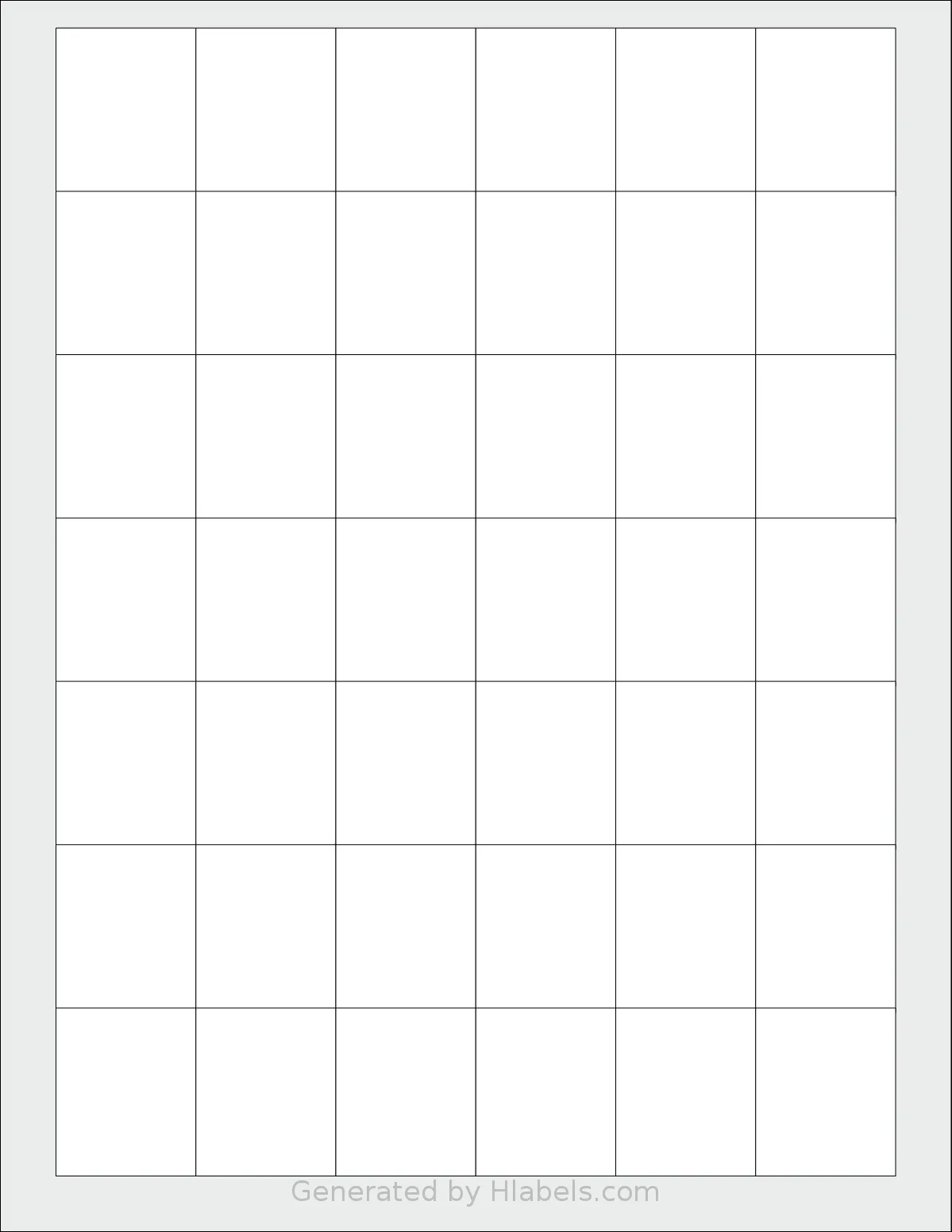 Labelsbythesheet® 1283 template with 42 rectangular 1.25 x 1.5 inch labels per sheet, on Letter-size adhesive blank label sheets.