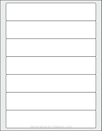 Labelsbythesheet® 1481 Template Labelsbythesheet® 1481 template with 7 rectangular 7.5 x 1.5 inch labels per sheet, on Letter-size adhesive blank label sheets.