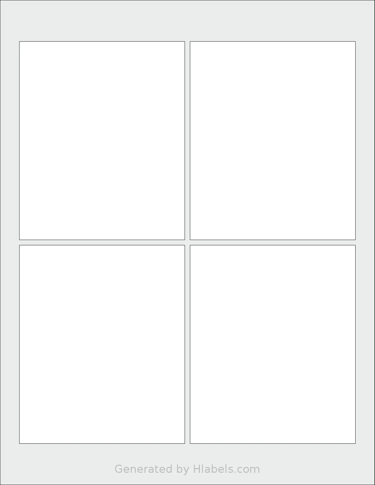 Labelsbythesheet® 1641 template with 4 rectangular 3.75 x 4.5 inch labels per sheet, on Letter-size adhesive blank label sheets.