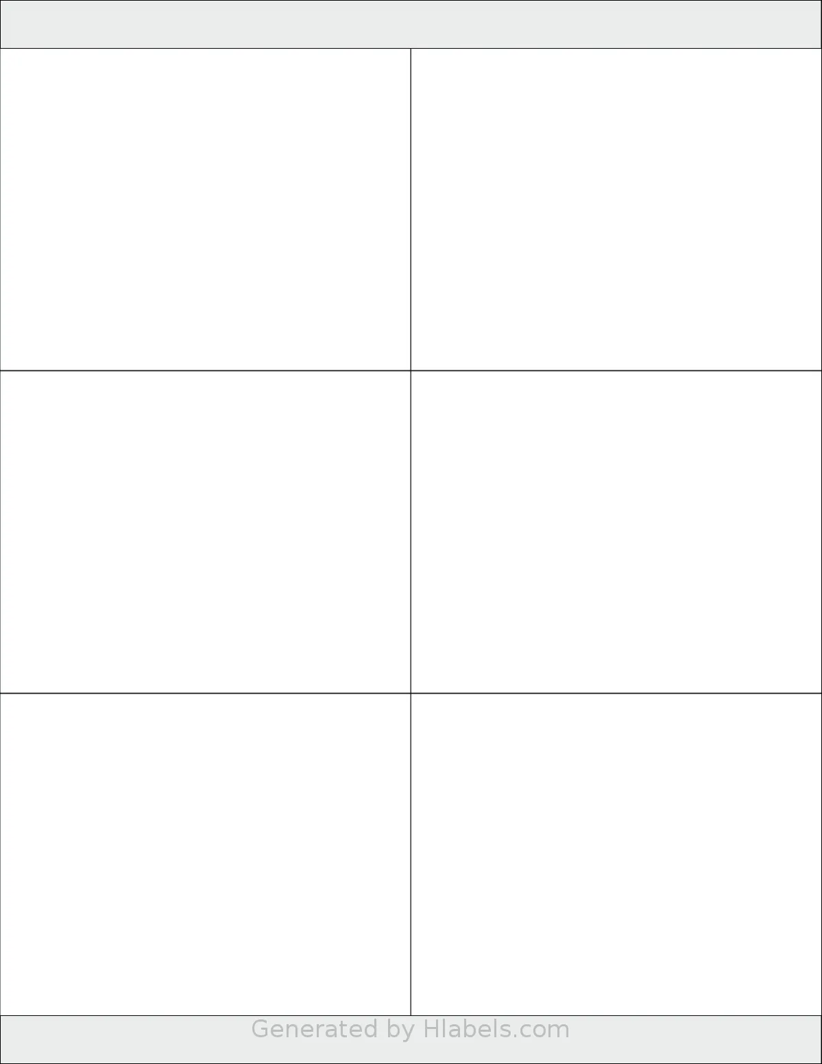 Labelsbythesheet® 1661 template with 6 rectangular 4.25 x 3.33 inch labels per sheet, on Letter-size adhesive blank label sheets.