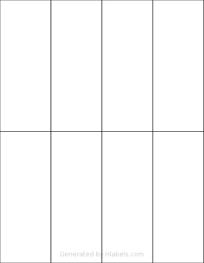 Labelsbythesheet® 1681 template with 8 rectangular 2.125 x 5.5 inch labels per sheet, on Letter-size adhesive blank label sheets.