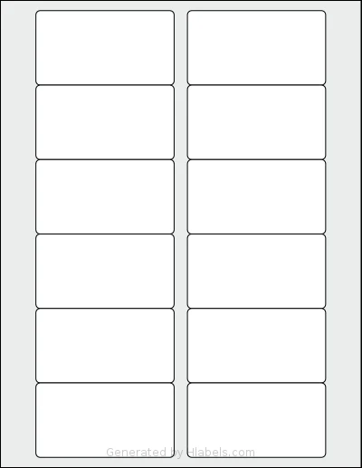 Labelsbythesheet® 1803 template with 12 rectangular 3.25 x 1.75 inch labels per sheet, on Letter-size adhesive blank label sheets.