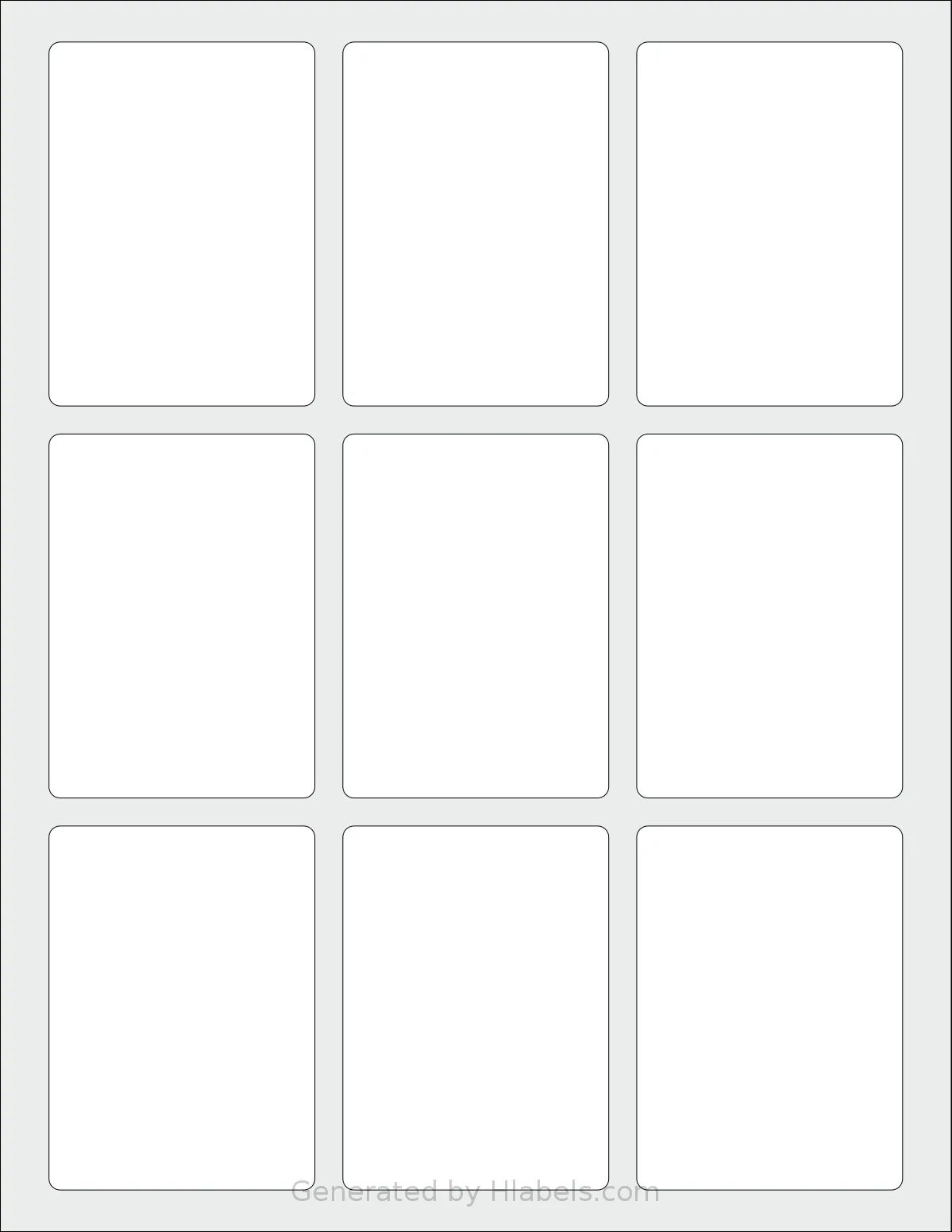 Labelsbythesheet® 1891 template with 9 rectangular 2.375 x 3.25 inch labels per sheet, on Letter-size adhesive blank label sheets.
