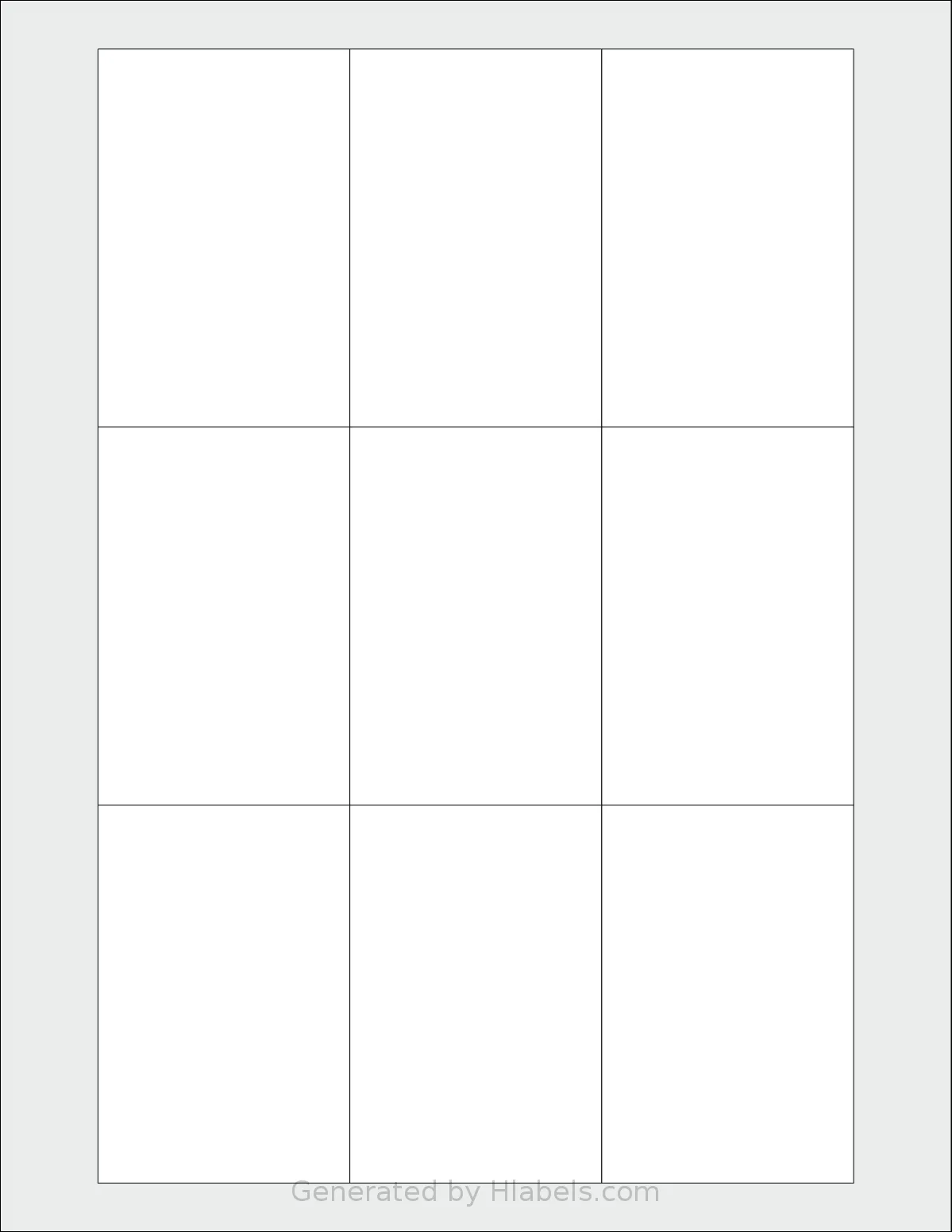 Labelsbythesheet® 2002 template with 9 rectangular 2.25 x 3.375 inch labels per sheet, on Letter-size adhesive blank label sheets.