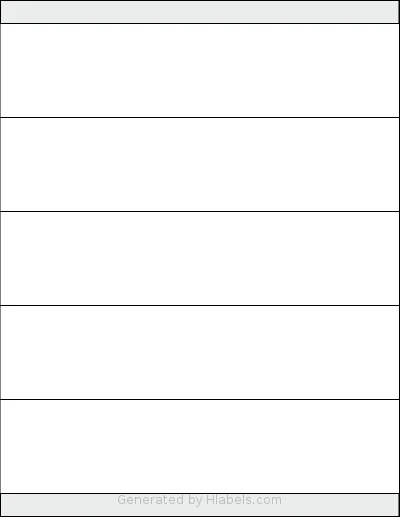 Labelsbythesheet® 2061 Template Labelsbythesheet® 2061 template with 5 rectangular 8.5 x 2 inch labels per sheet, on Letter-size adhesive blank label sheets.