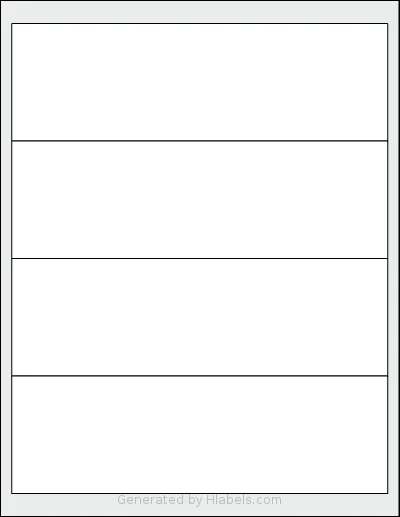 Labelsbythesheet® 2831 Template Labelsbythesheet® 2831 template with 4 rectangular 8 x 2.5 inch labels per sheet, on Letter-size adhesive blank label sheets.