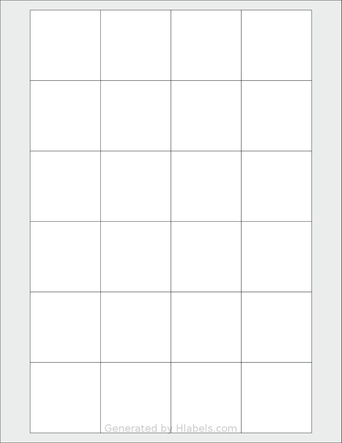 Labelsbythesheet® 3253 template with 24 square 1.75 x 1.75 inch labels per sheet, on Letter-size adhesive blank label sheets.
